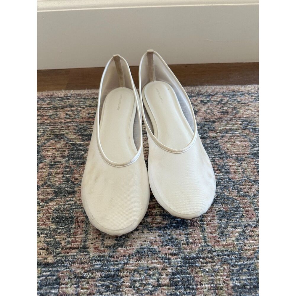 By Anthropologie Mesh Ballet Flats White Size 10 - Picture 2 of 5